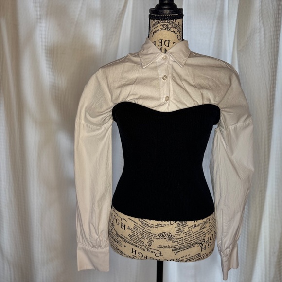 Maeve Long-Sleeve Ruched Tube Twofer Sweater from Anthropologie Size XS - Picture 4 of 12